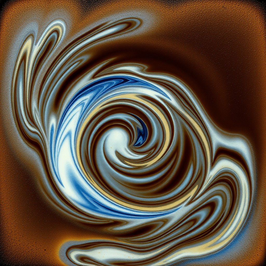 Starry Night Latte Art in Golden Impasto Style