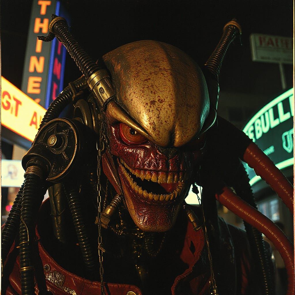 Gritty Fragmented Alien in Vibrant Disco Funk Style