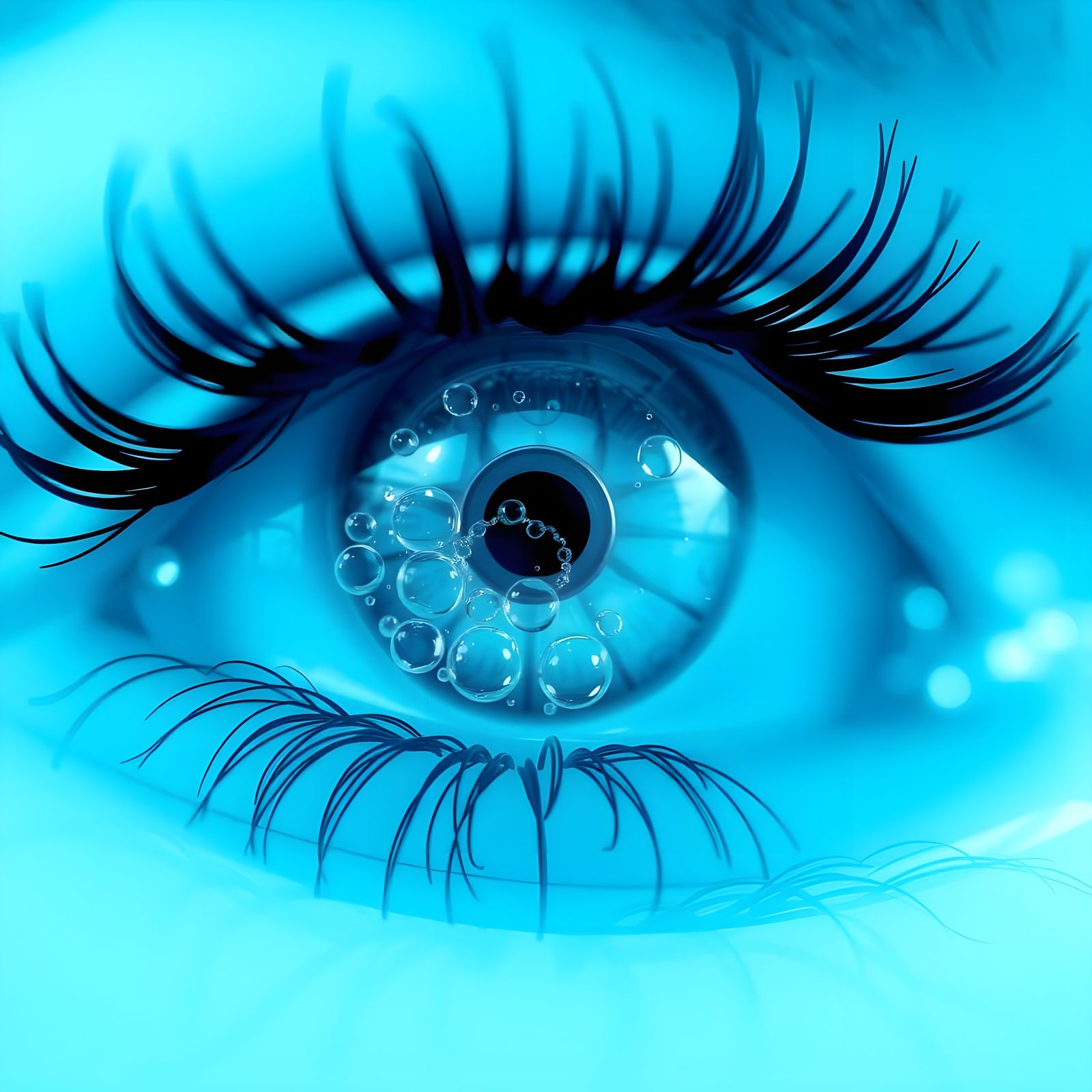 Effervescent Blue Glass Orb