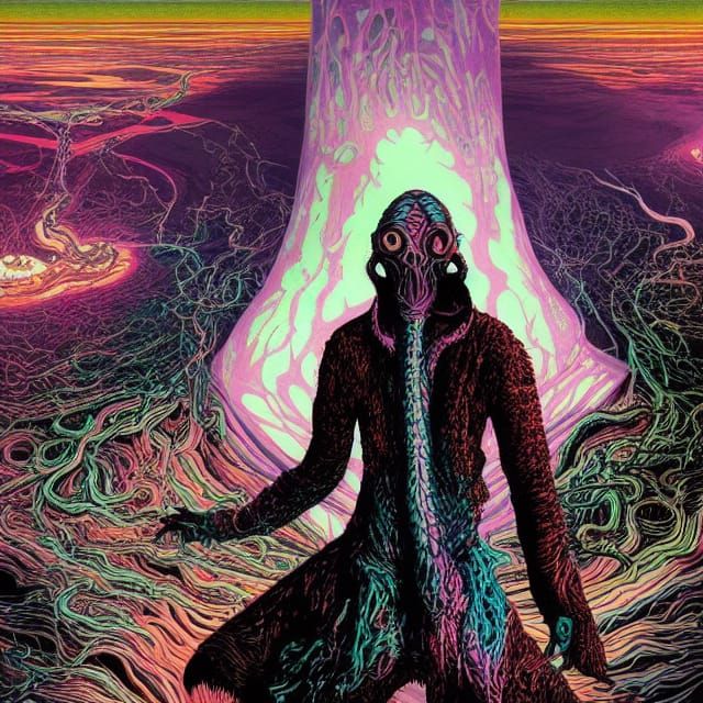 Detailed Mind Flayer Portrait in Eldritch Style