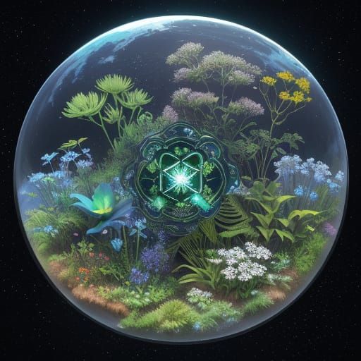 Ethereal Botanicals in a Futuristic Martian Landscape