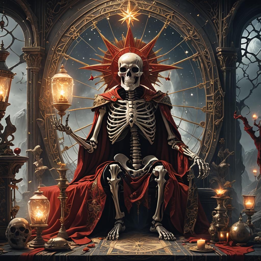 The Star Tarot Card: Skeleton and Esoteric Symbols