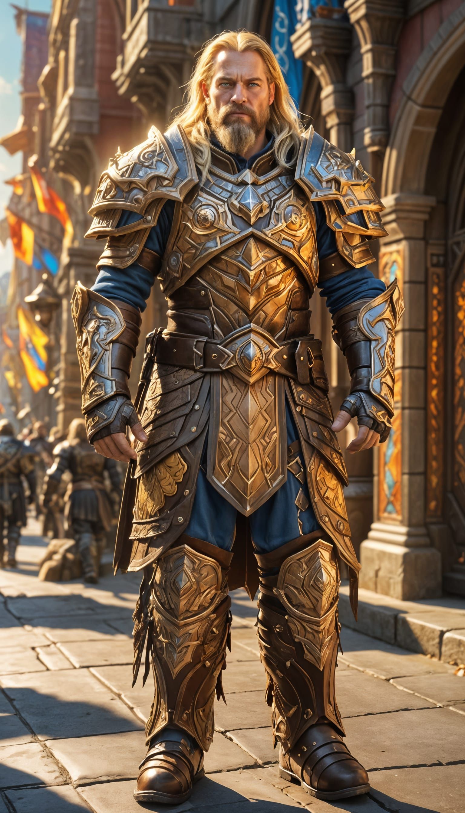 Mercenary in Warcraft Style with Animated City