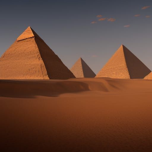 Egyptian Pyramids Landscape in Detailed Matte Painting