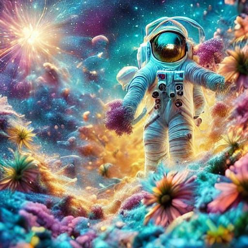 Astronauts Nurture Rare Flowers in Lunar Geodesic Dome