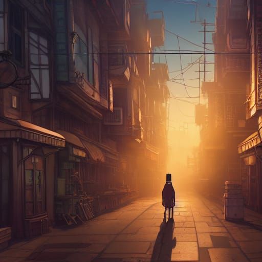 Steampunk Slum in Anime Style, Key Visual