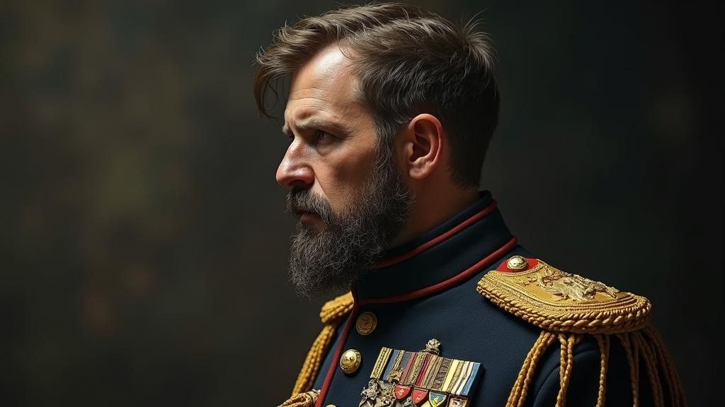 Victorian Soldier in Dismay, Artgerm and Mucha Style