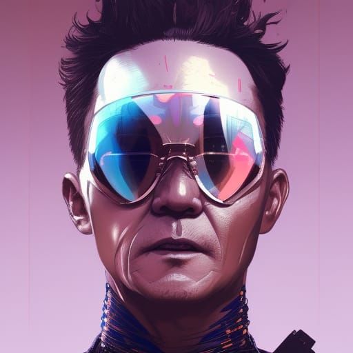 Cyberpunk Head and Shoulders Portrait in 8K