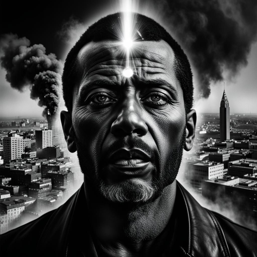 Monochromatic Photo Collage: Shamanic Third Eye