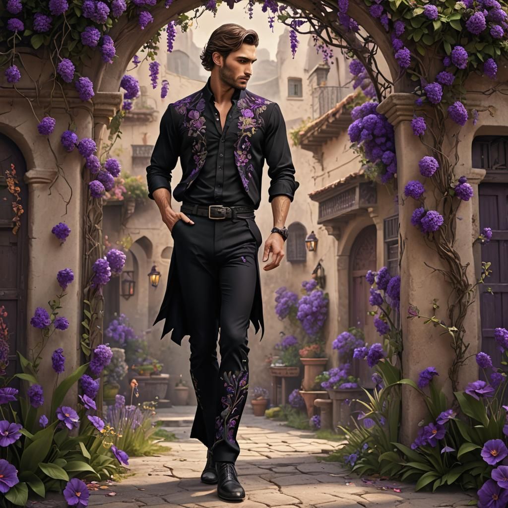 Man in Embroidered Flamenco Pants