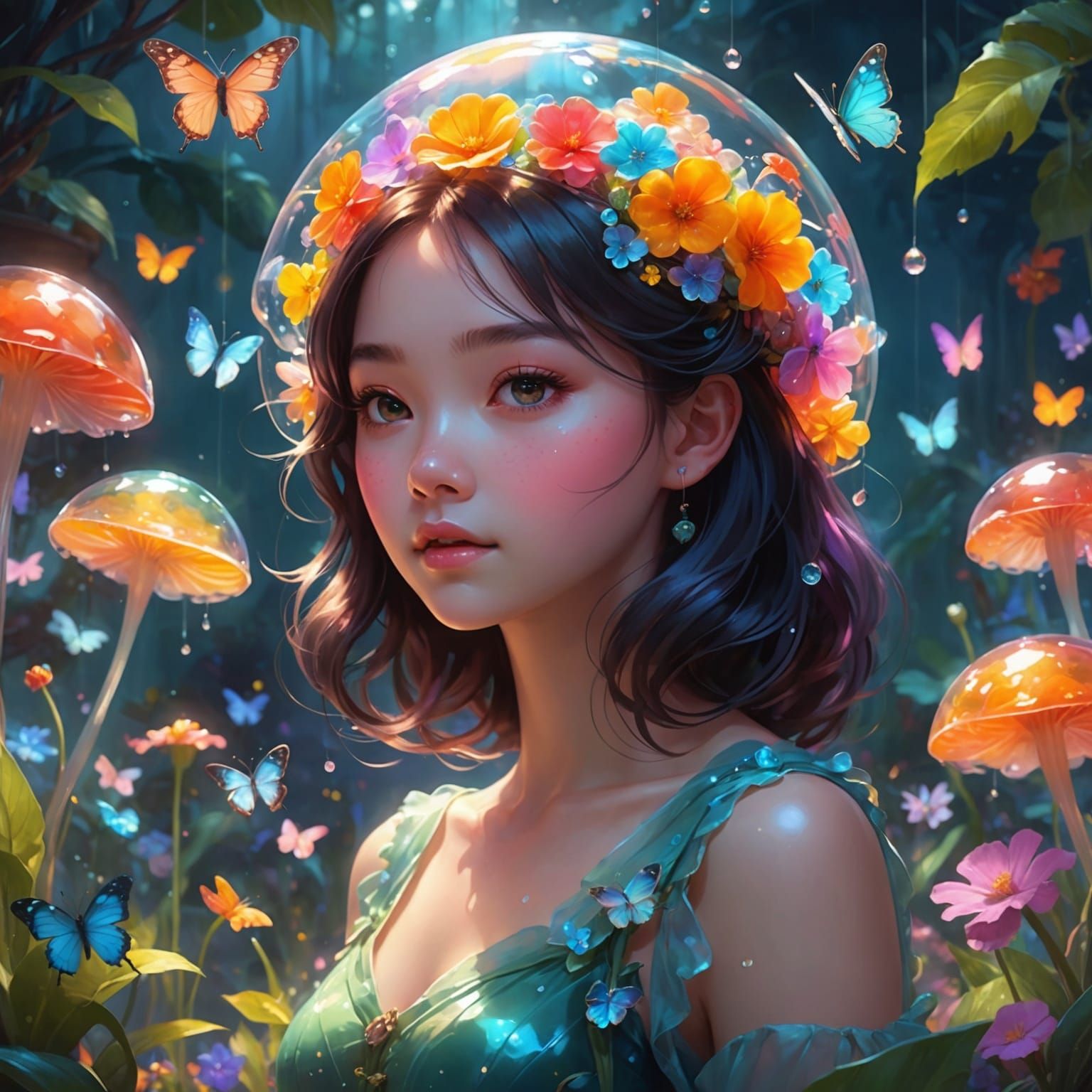 Enchanted Jelly Garden with Translucent Flowers