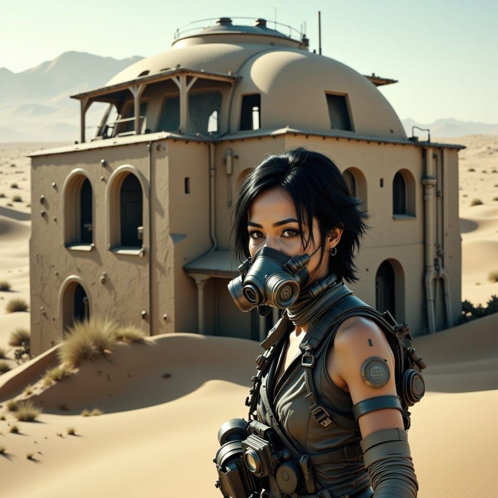 Female Survivor in Post-Apocalyptic Desert City