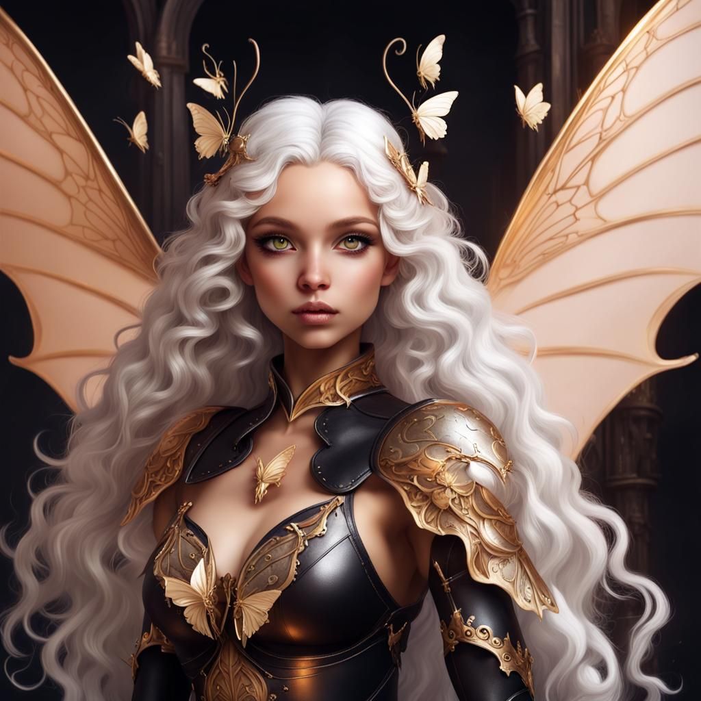 Sweet Fairy Girl with Fused Wings