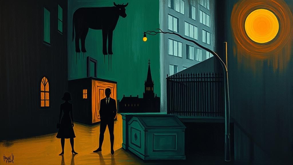 Expressionistic Big Lebowski in Black, Green, and Orange