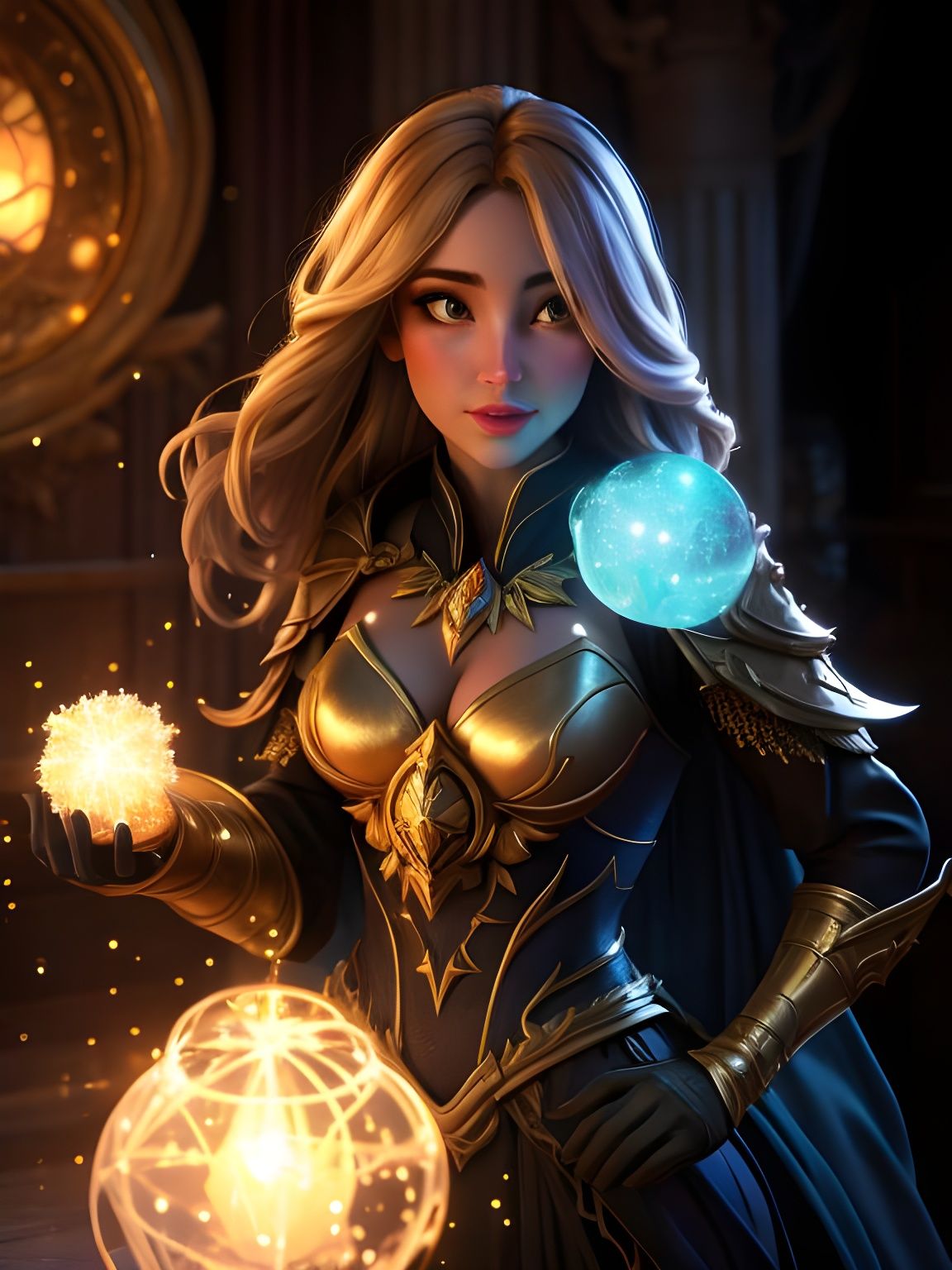 Enchanting Magic Caster in a Detailed Fantasy Portrait