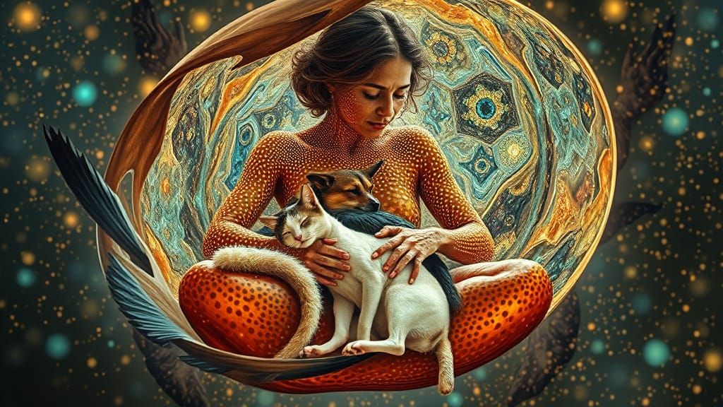 Sculptor's Dream: Abstract Art Meets Bioluminescence