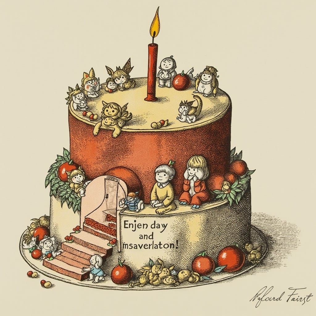 Cake Celebration in Hans Arnold Style