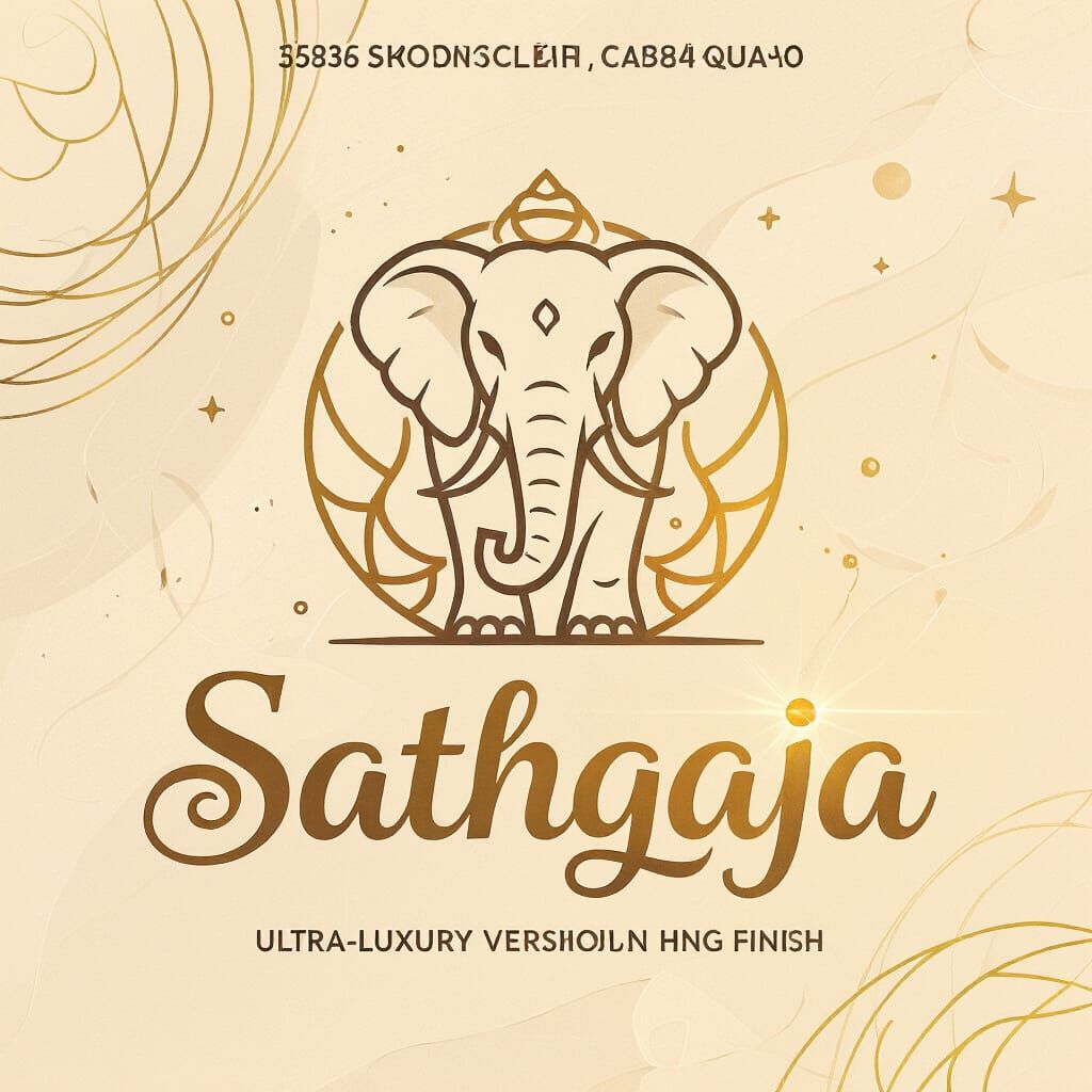 Elegant Line-Art Logo Design for Sathgaja with Sinhala Calli...