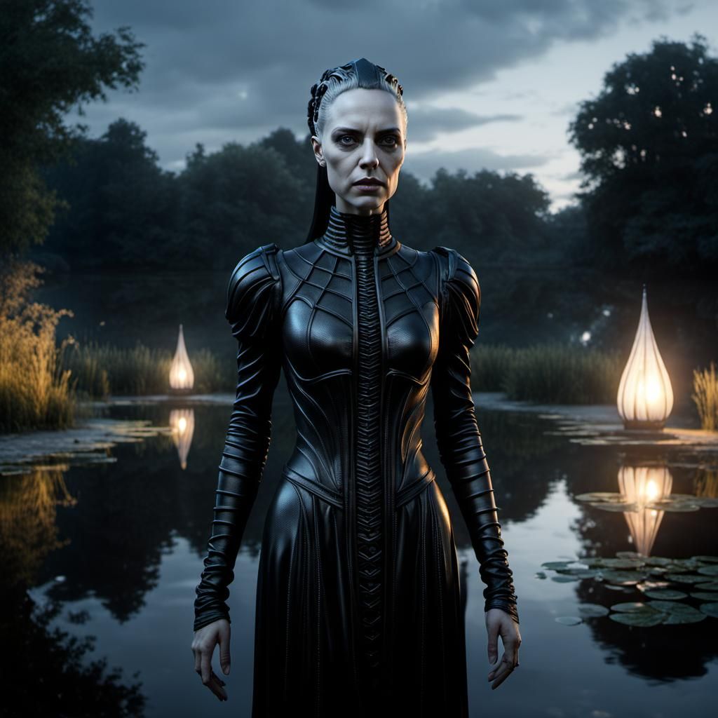 Gothic Banshee at Dusk, Photorealistic Digital Art