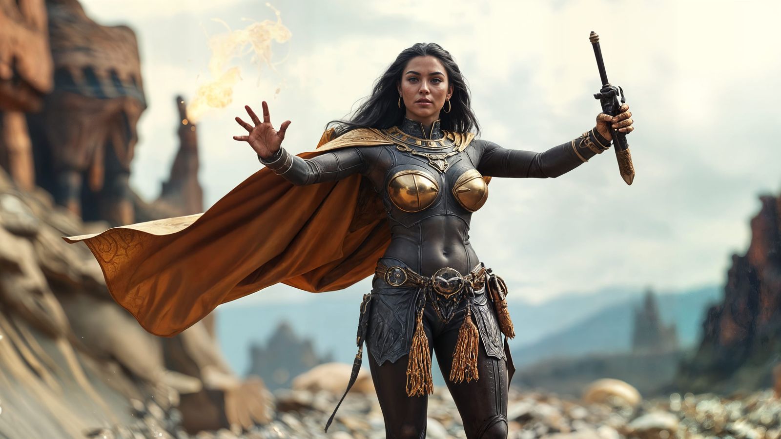 Ethereal Warrior Goddess of Celestial Magic in Retro Sci-Fi ...