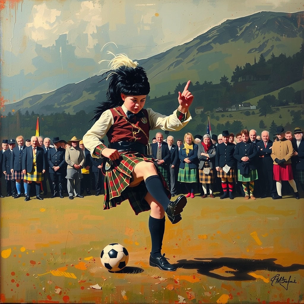 Beefeater Plays Football in Grunge Impasto Style