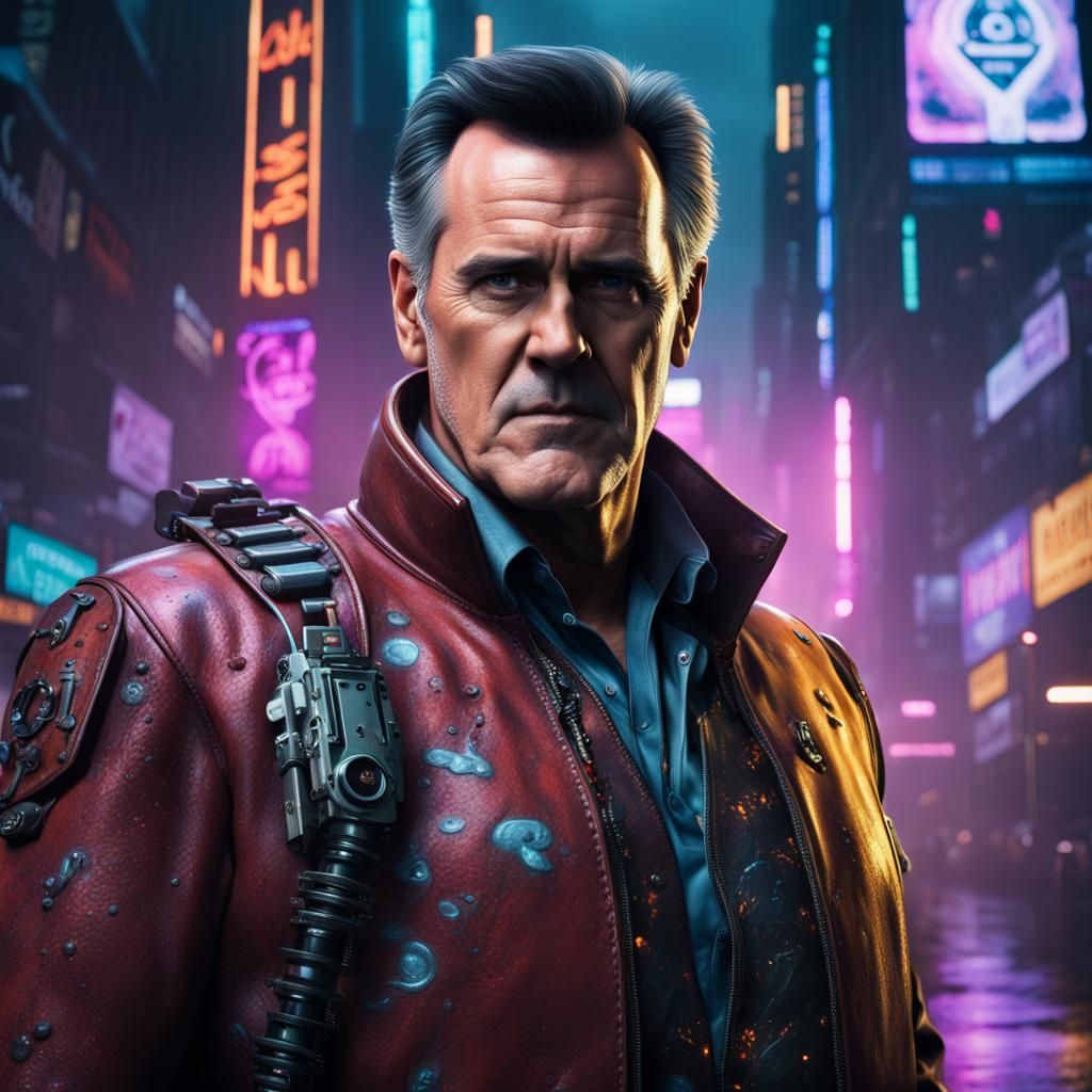 Bruce Campbell as Cyberpunk Character Portrait