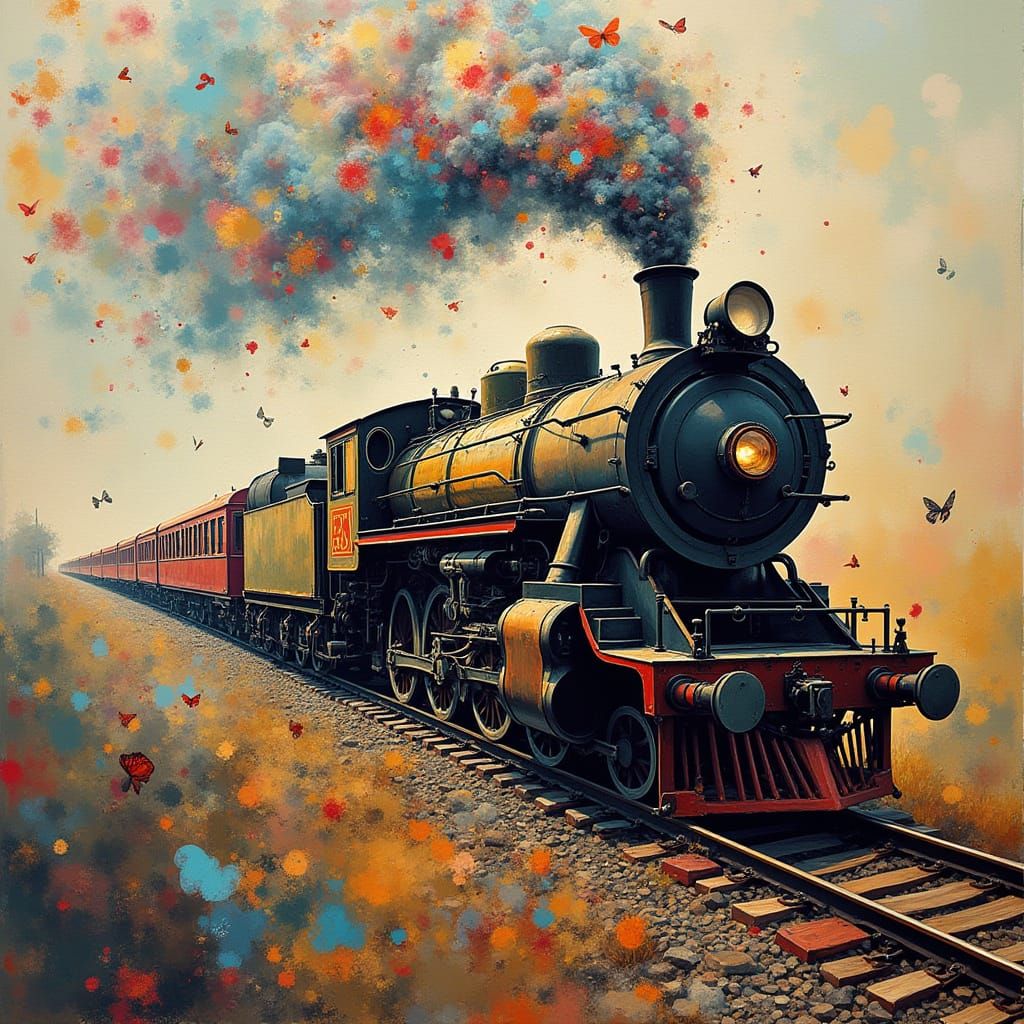 Train of Thought as Colorful Graffiti Art