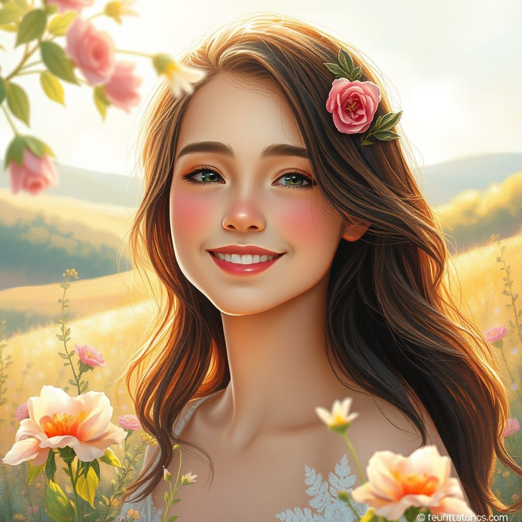 Delicate Impressionist Florals in a Sunny Meadow