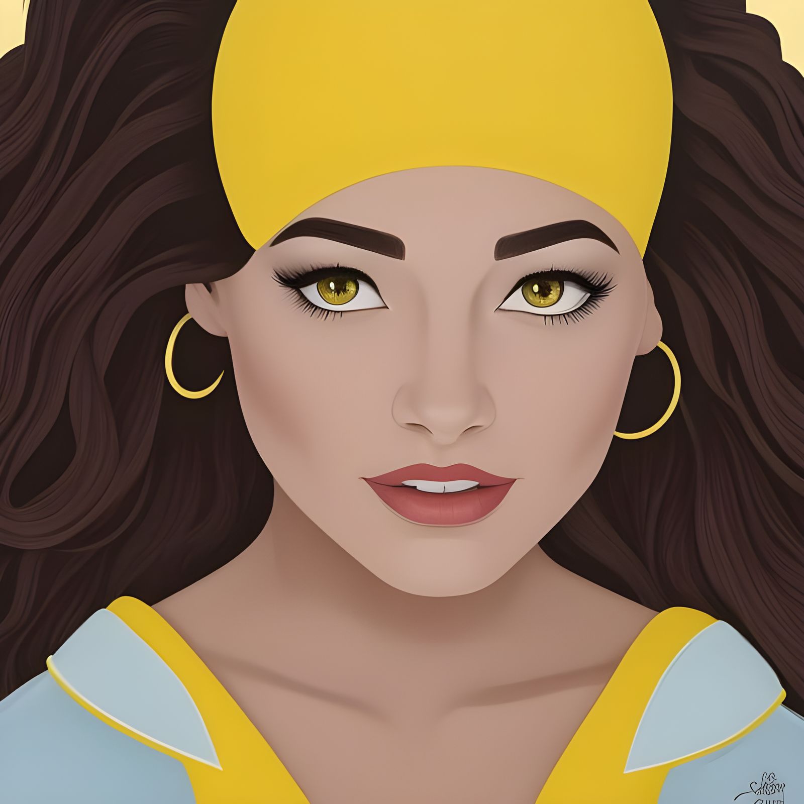 Princess Belle on the Beach in Sci-Fi Poster Art
