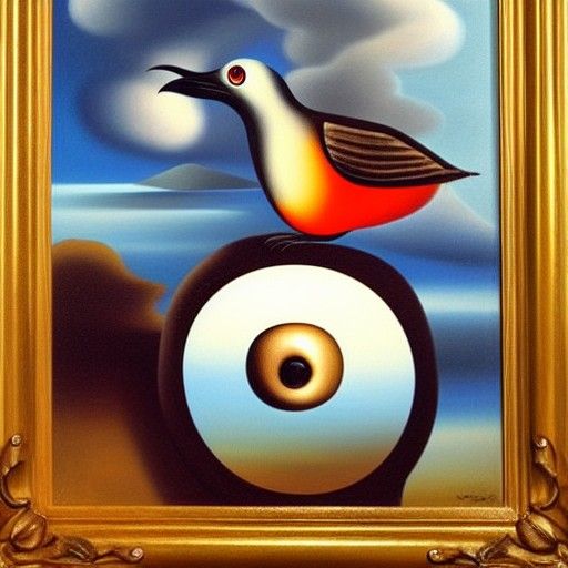 Surreal Toy Bird in Salvador Dali Style