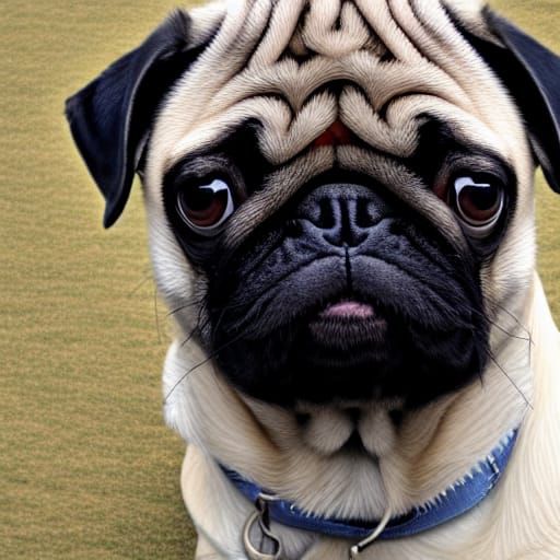 AI Renders a Solitary Pug