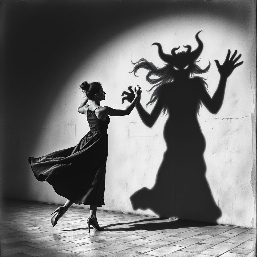 Monstrous Shadow Dance: A Woman's Fiery Rebirth