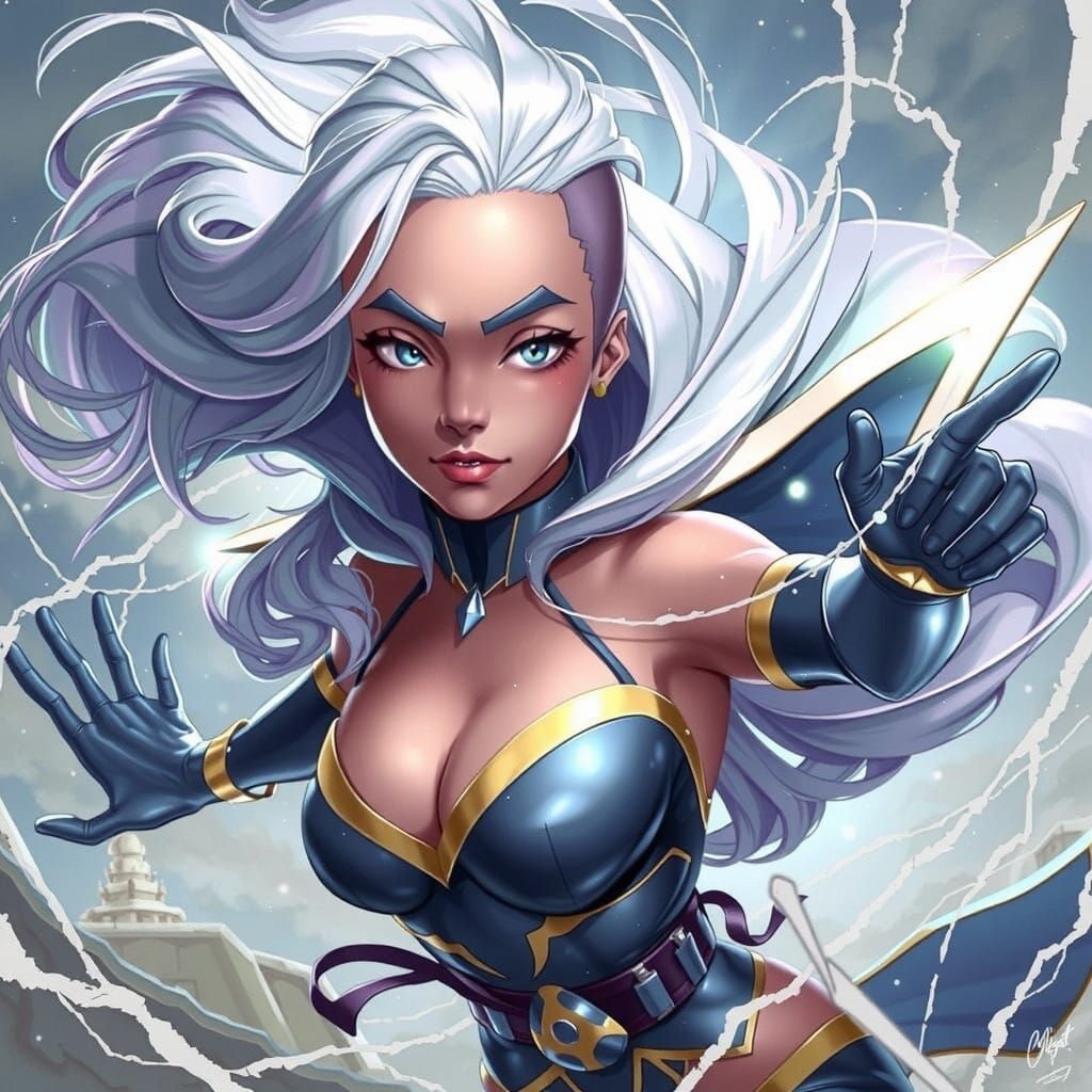 Xmen Storm in Cyberpunk Digital Art