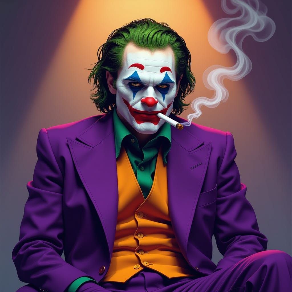 Kanye West as Joker in Dark Fantasy Art Style