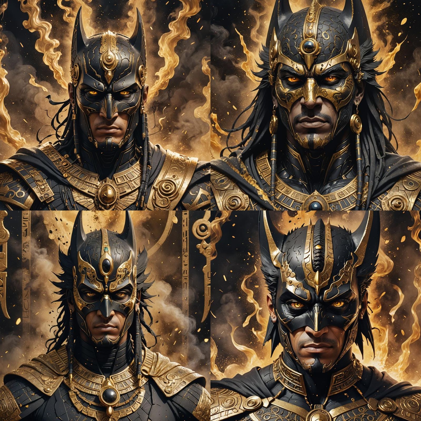 Egyptian Pharaoh Batman in Gold Smoke