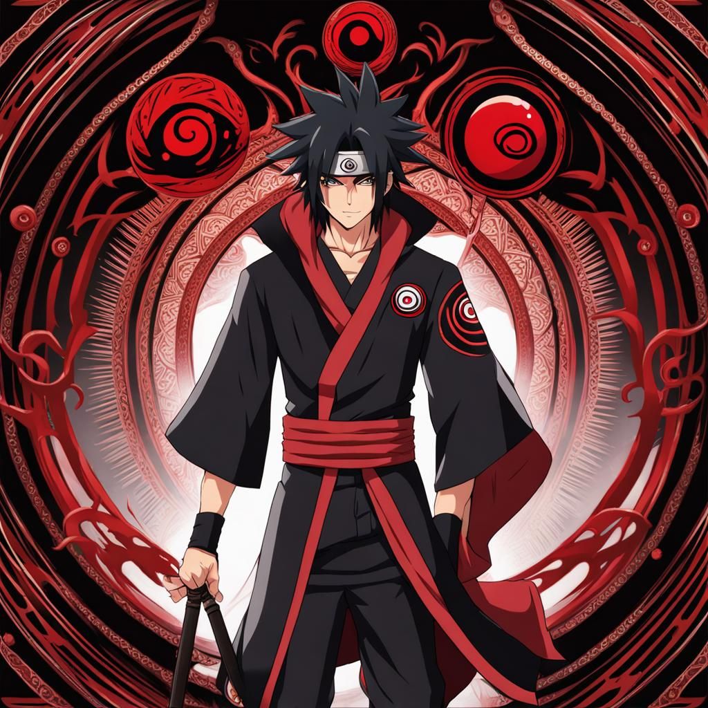 Uchiha Clan Warrior with Sharingan Eyes