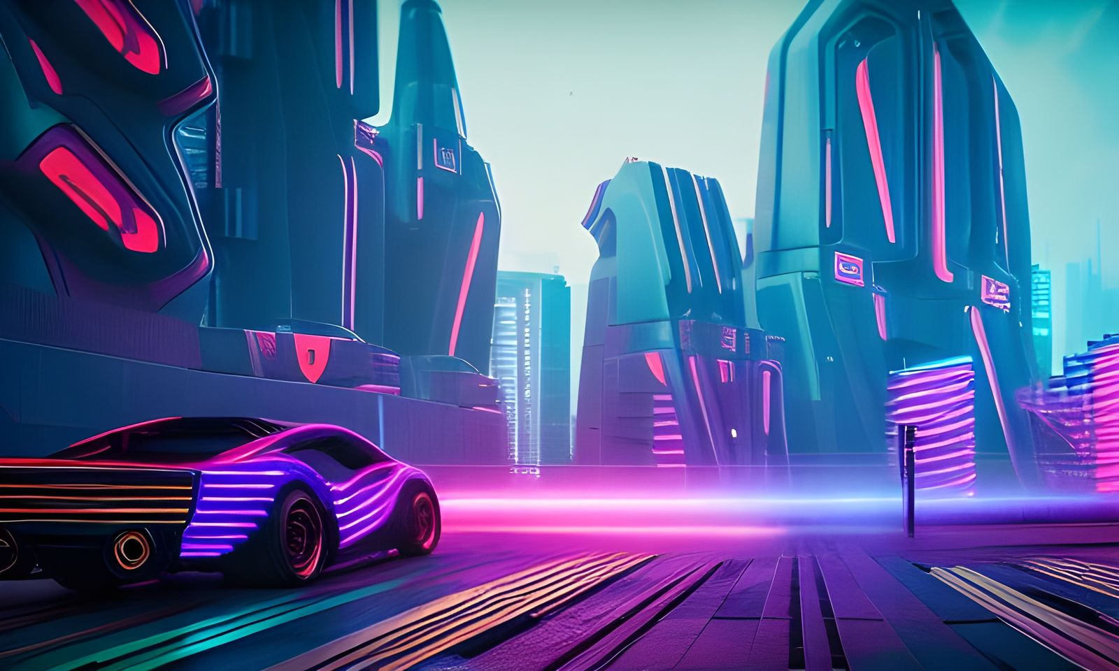 Futuristic Neon Cyberpunk Cityscape in Unreal Engine