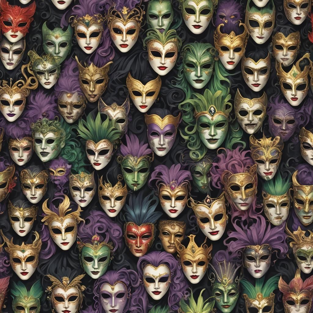 Colorful Masquerade Masks Parade