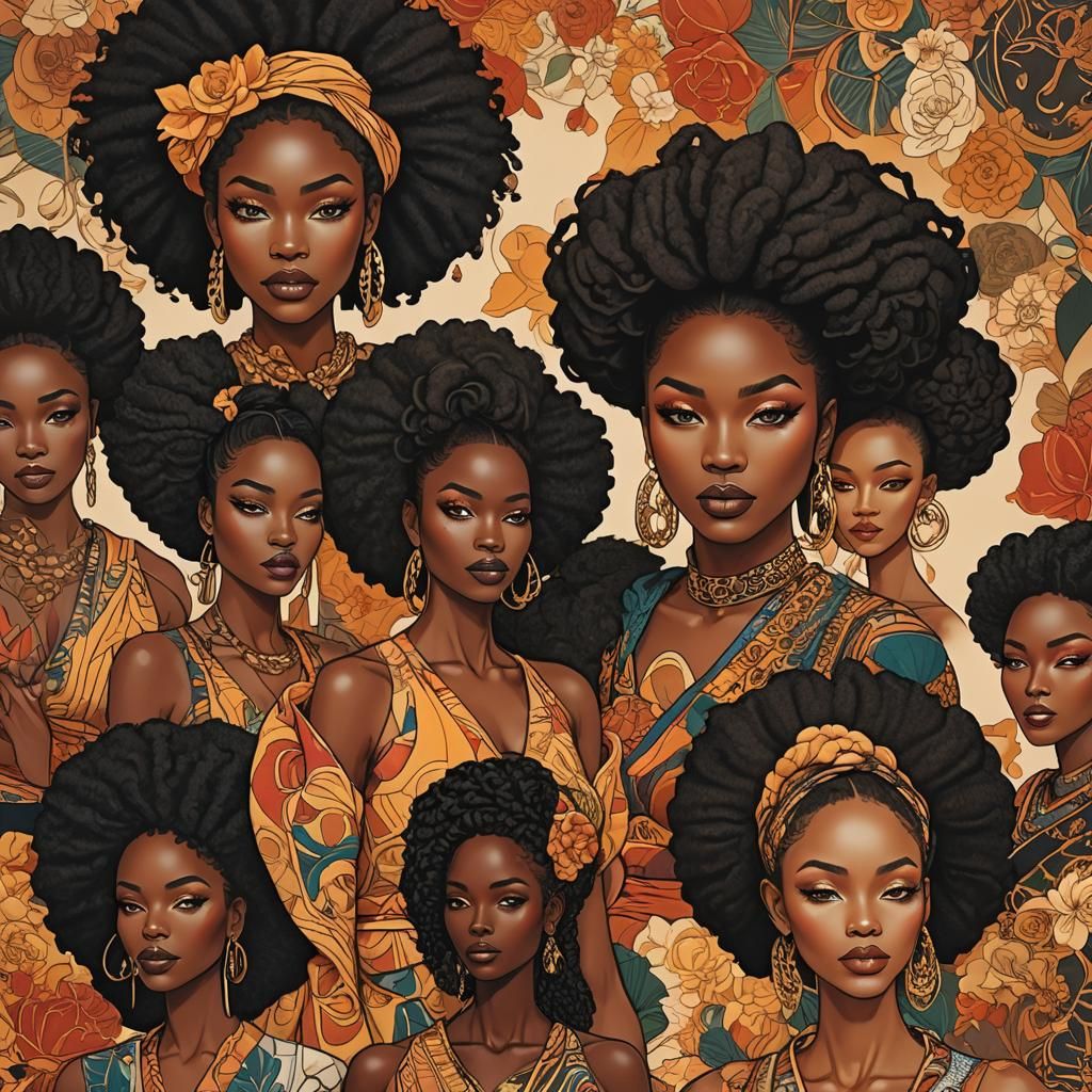 Melanin Queens: Exquisite Beauty in Ukiyo-e Style