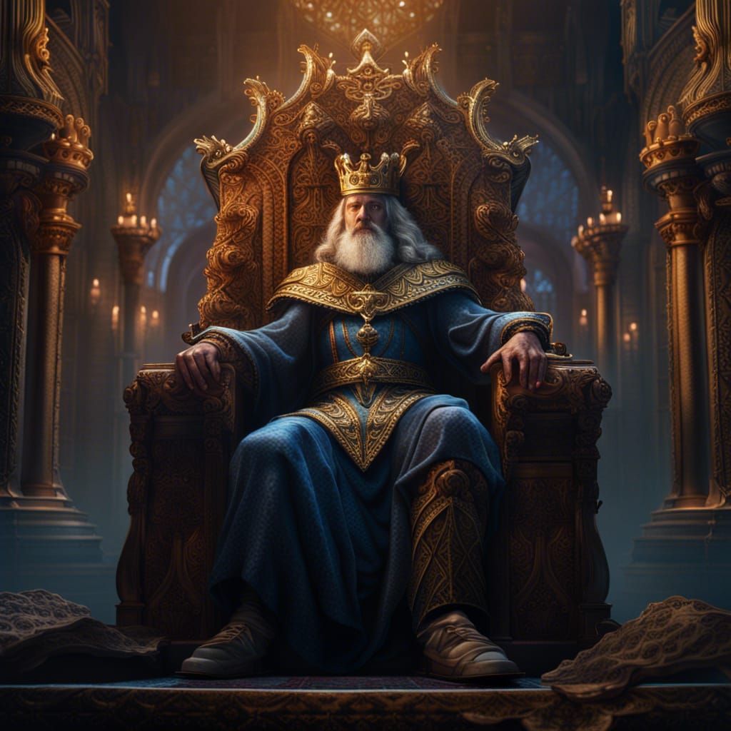 King David on Throne: Fantasy Concept Art