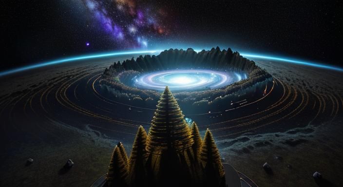 Black Hole in Starry Space: Hyper-Realistic Micro Photograph...