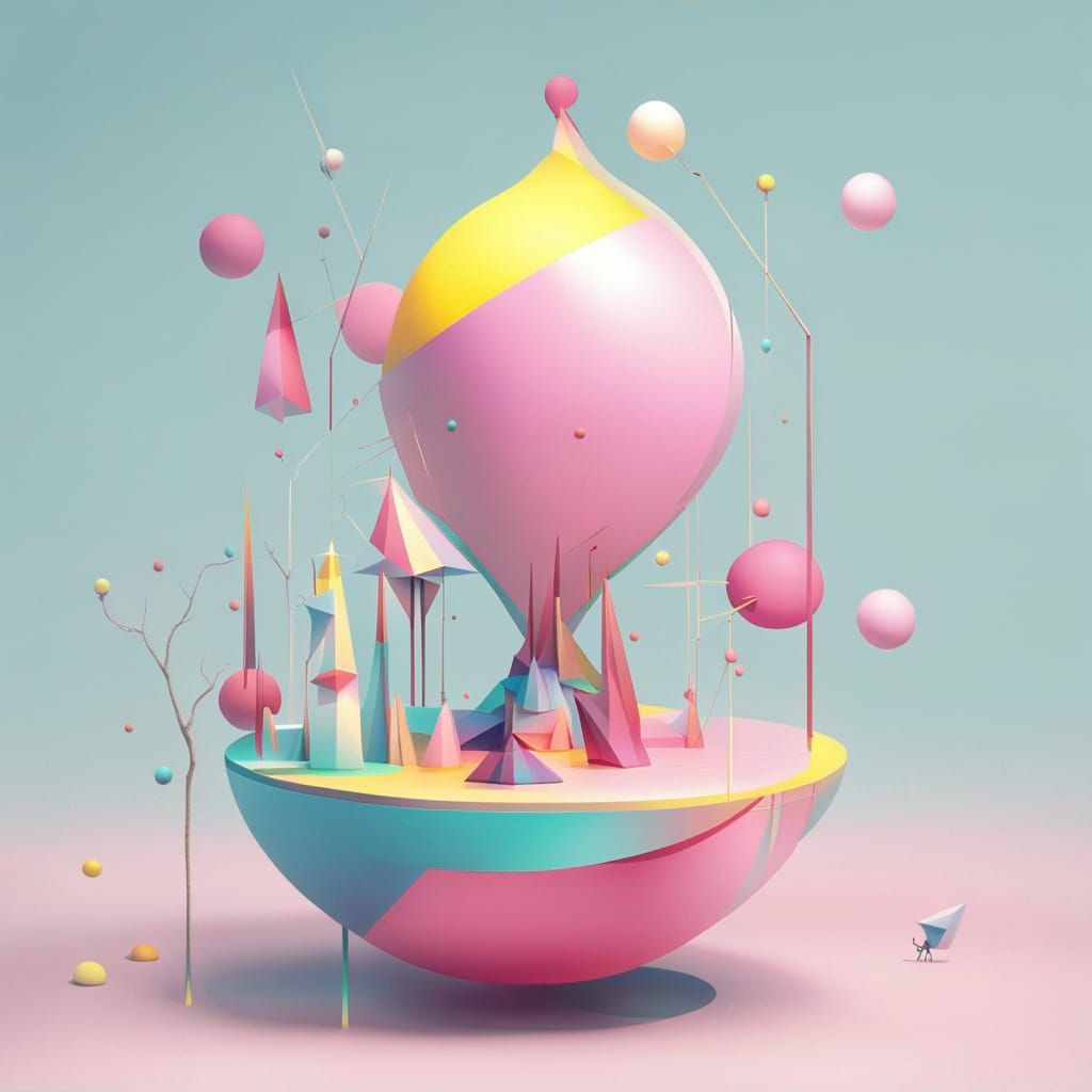 Abstract Chibi Art Inspired by Surrealist Masters