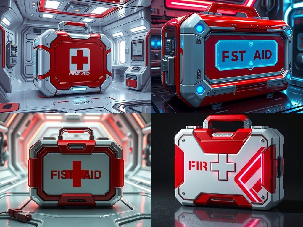 Sci-Fi Medical First Aid Kit in Red and White