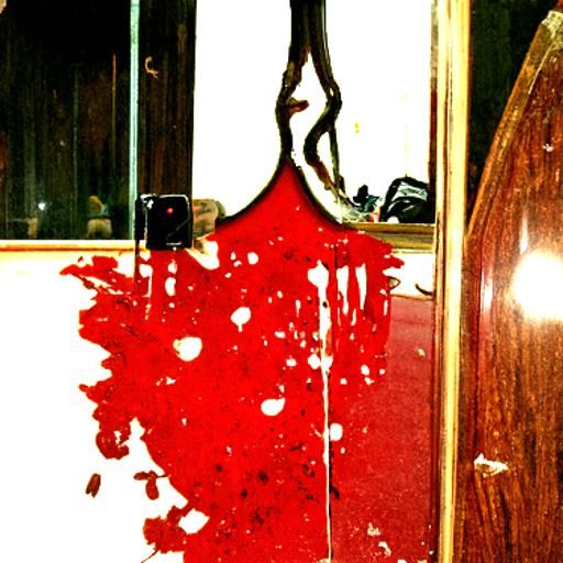 blood spill on the mirror