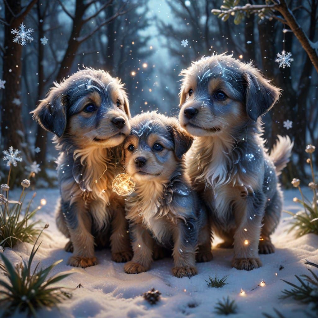 Whimsical Winter Wonderland with Griffon Cortal Puppies and ...