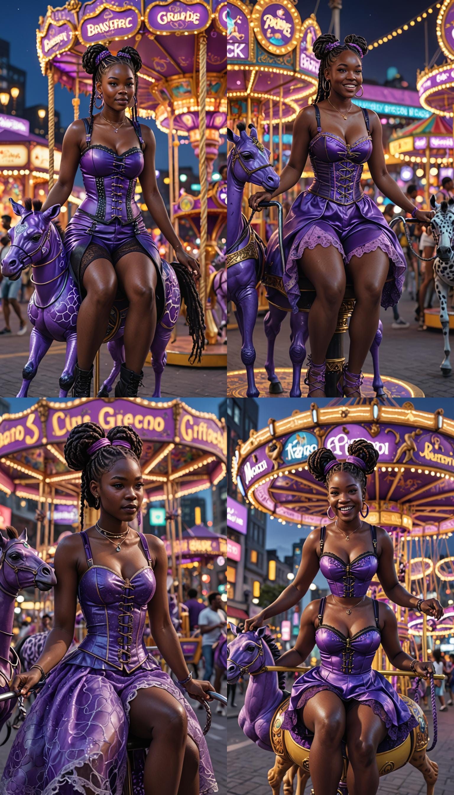 Image of a beautiful Ebony 30 year old woman with long, brai...