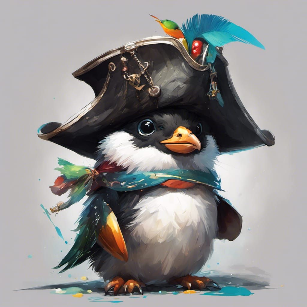 baby pirate penguin tricorn hat