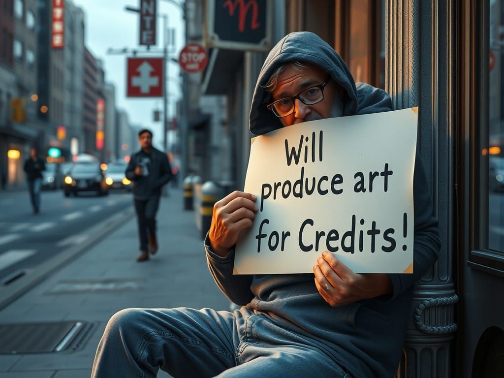 Homeless Artist in 3D Anime Style