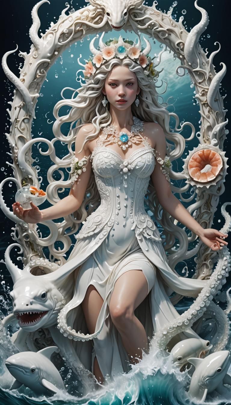 Epic Crystal Goddess in Milky Sea