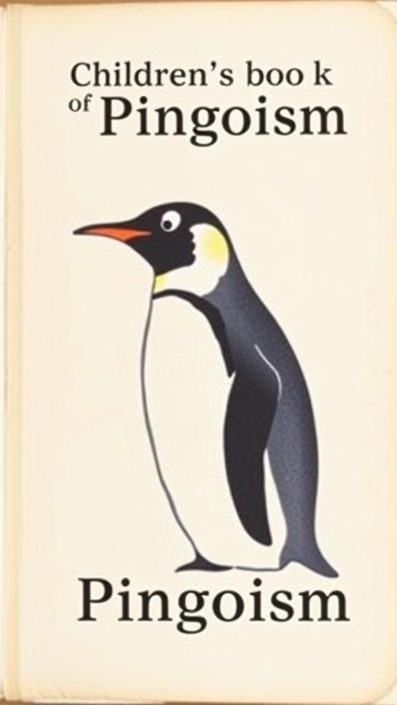 Children's Book Cover with Penguin Illustration